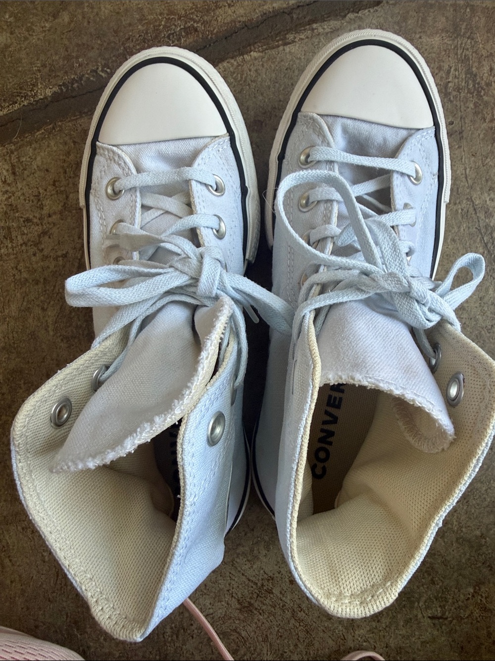 Converse Platform High Top Sneakers - Pale Blue and White - Picture 3 of 9